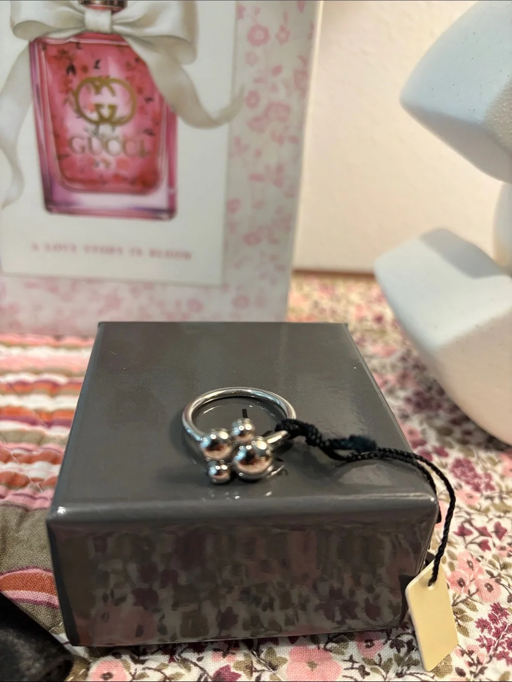 Calvin Klein NWT Fidget Spinner Sterling Silver Bubble Ring. Size - 8.5-9 - Picture 2 of 4